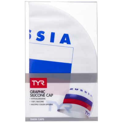 Шапочка для плавания Russia Silicone Swim Cap, силикон, LCSRUS/100, белый